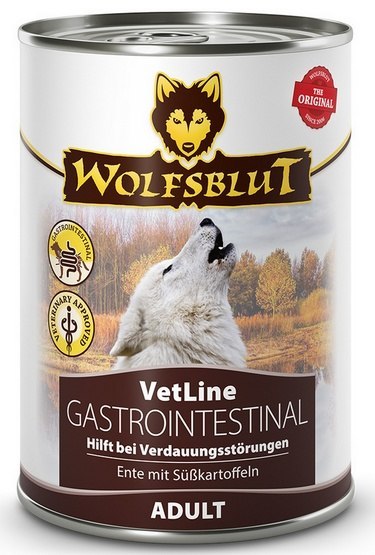 Wolfsblut Dog VetLine Gastrointestinal - kaczka i bataty puszka 395g
