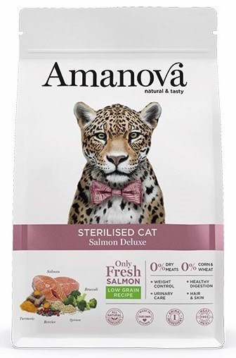 Amanova Cat Sterilised Salmon Deluxe - łosoś 1,5kg