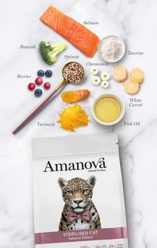 Amanova Cat Sterilised Salmon Deluxe - łosoś 300g