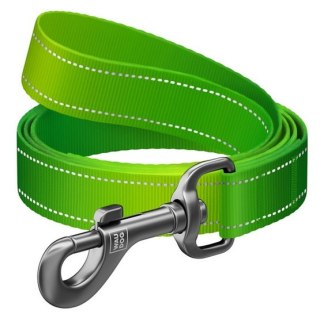 Collar WauDog Nylon Mono Smycz nylonowa odblaskowa M 20mm/200cm jasnozielona