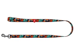 Collar WauDog Nylon Smycz nylonowa S 15mm/200cm, wzór ZĘBATE POTWORY