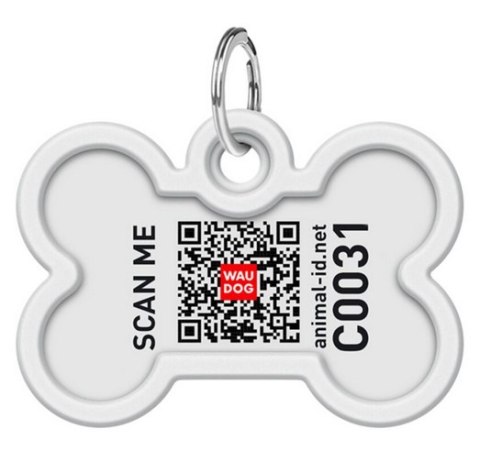 Collar WauDog Smart ID Zawieszka z QR-paszportem kość 4x3cm futrzane potwory