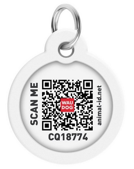 Collar WauDog Smart ID Zawieszka z QR-paszportem okrągła 3cm marshmellow