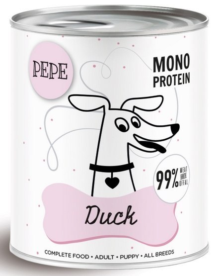Paka Zwierzaka PEPE Duck (kaczka) puszka 800g