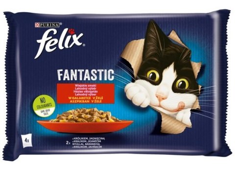 Felix Fantastic Wybór Mięs (królik+jagnięcina) w galaretce saszetki 4x85g